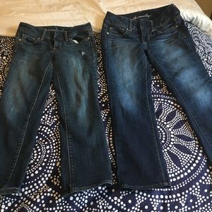 Two American Eagle crop jeans